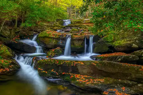 This Smoky Mountains waterfall image is a link to a larger version.