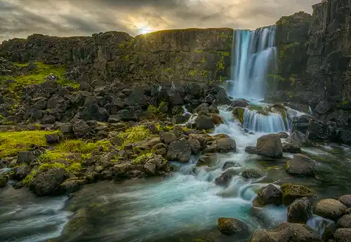 This Icelandic waterfall image is a link to a larger version.
