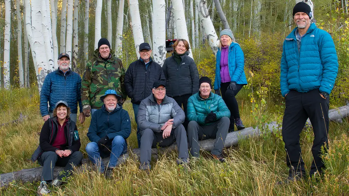 Group photo of participants from a past Colorado fall photography workshop.