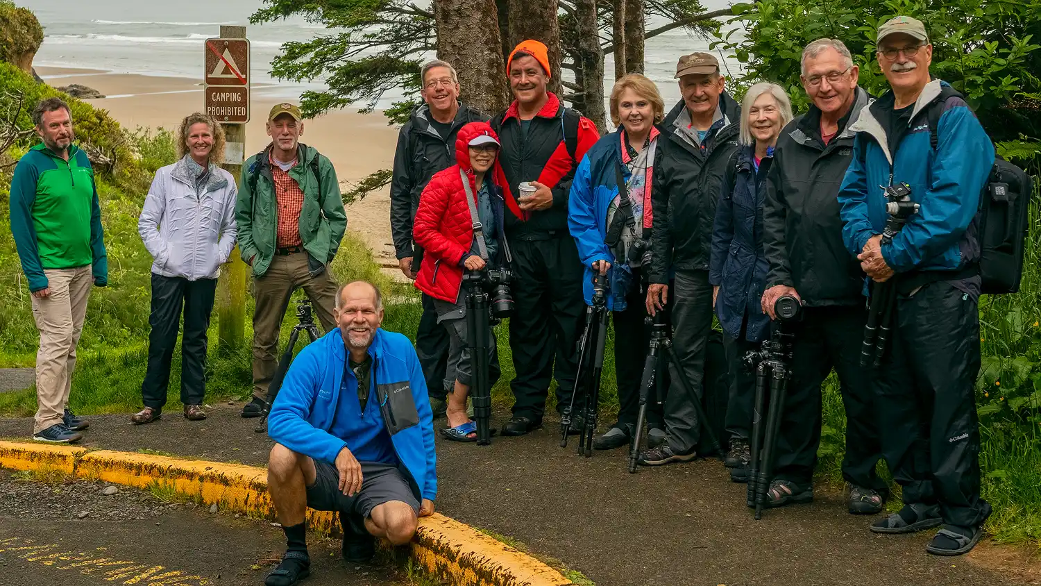 Group photo of participants from a past Oregon Coast photography workshop.