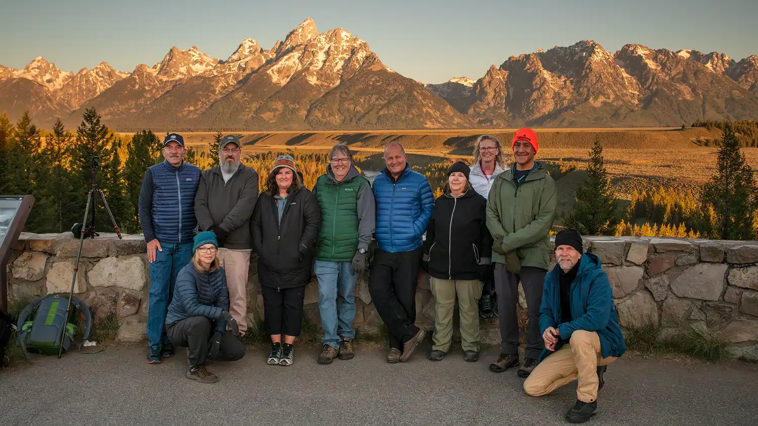 Group photo of workshop participants at the Snake River Overlook.